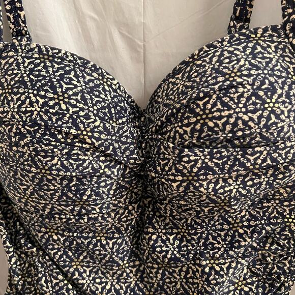 Niptuck blue white gold one piece bathing suit size 6 - Picture 2 of 6